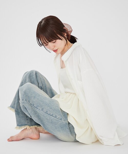 「mystic」 長袖シャツ FREE ブルー レディース_画像5