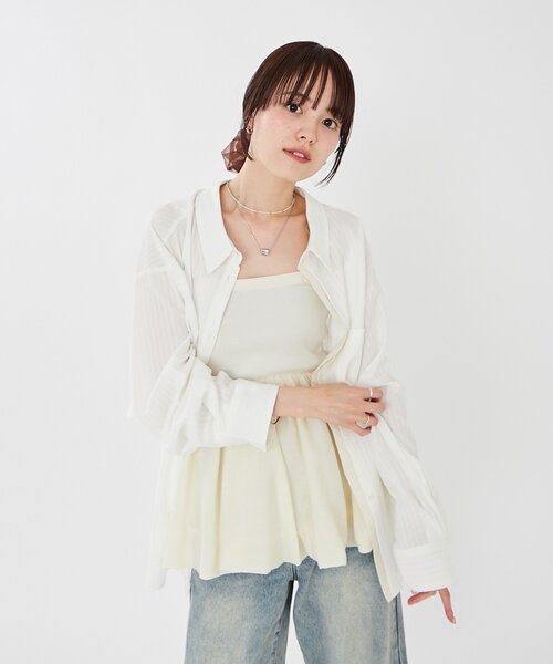 「mystic」 長袖シャツ FREE ブルー レディース_画像9