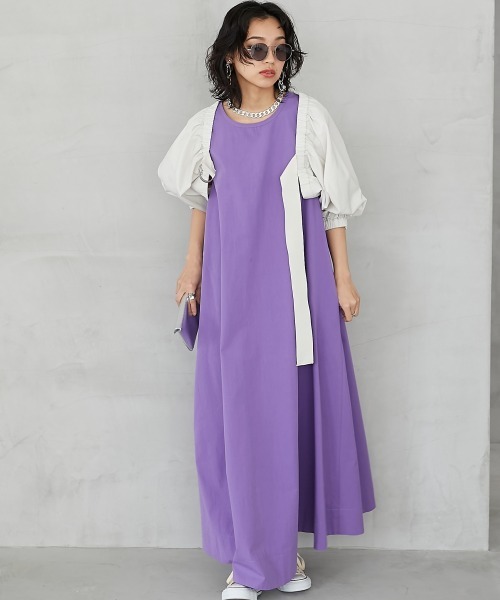 「GEVS.」 「SMILELAND」ノースリーブワンピース M オレンジ レディース_画像4
