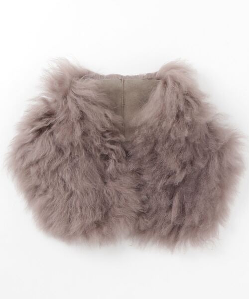 ストール ∴ ラムファーxムートン ふわふわティペット リアルファー  