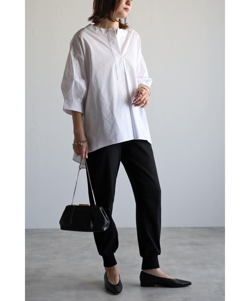 Bonjour Sagan（ボンジュールサガン） ブラウス シャツ ノーカラー