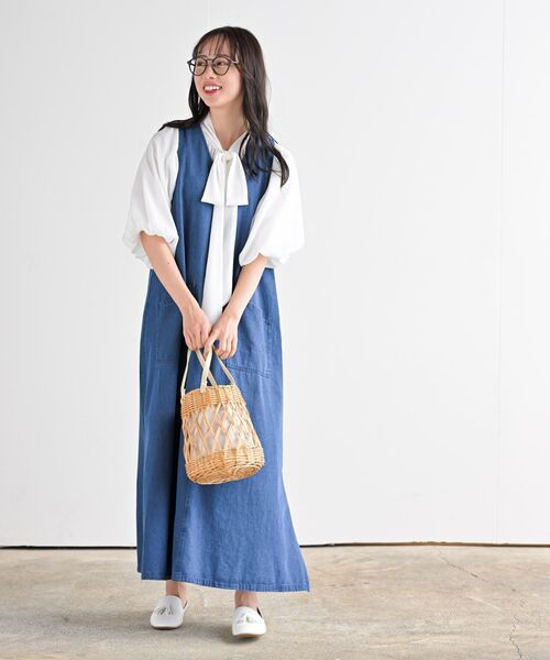 r・p・s ワンピース ジャンパースカート デニムロングジャン