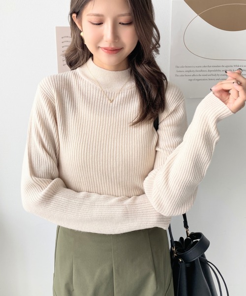 【新品未使用】 MOARE ボトルネックリブニット moment+ ニット セーター 「累計販売枚数5万枚突破！」12G