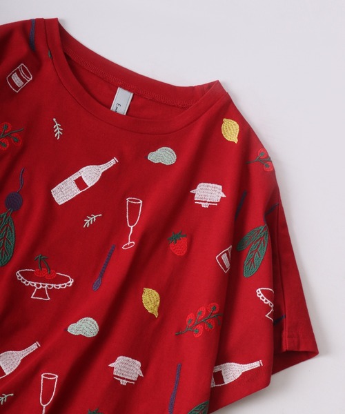 Emago tシャツ EMAGO クッキング刺繍ドルマン半袖Tシャツ