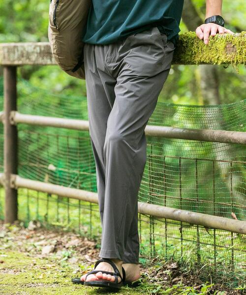 圭*将様 GRANCY ナイロンパンツ　グレーグリーン GRANCY】Button Layered Design Nylon Pants / ボタンレイヤード
