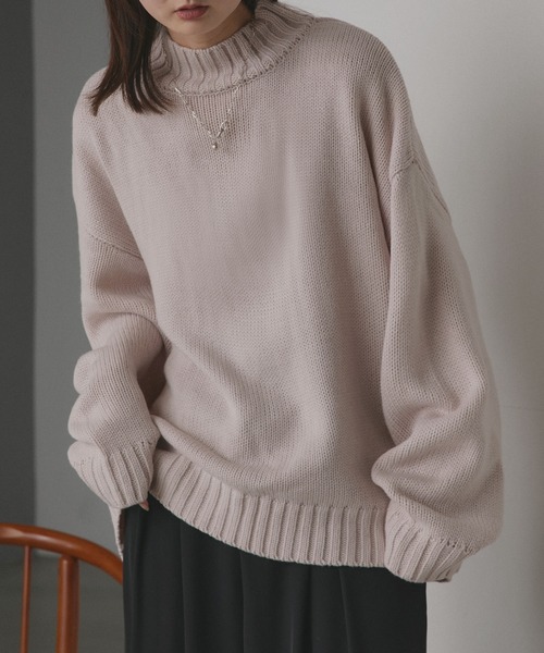 ad thie（アドティエ） ニット セーター 後スリット モックネック