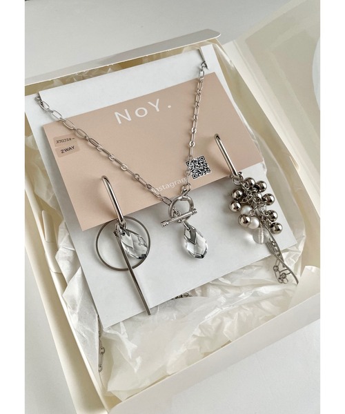 N@お値下げ可能です。様　ネックレス＆ピアスセット CERCA ネックレス 「NoY.ノイ」高級ストーンYロングネックレス＆ピアス