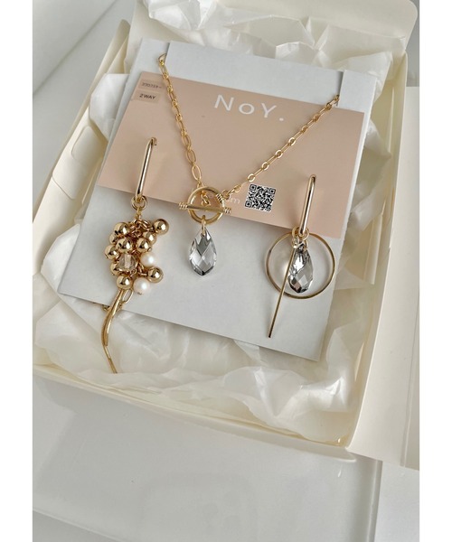 CERCA ネックレス 「NoY.ノイ」高級ストーンYロングネックレス＆ピアス