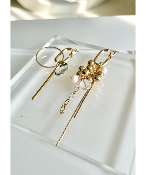 N@お値下げ可能です。様　ネックレス＆ピアスセット CERCA ネックレス 「NoY.ノイ」高級ストーンYロングネックレス＆ピアス