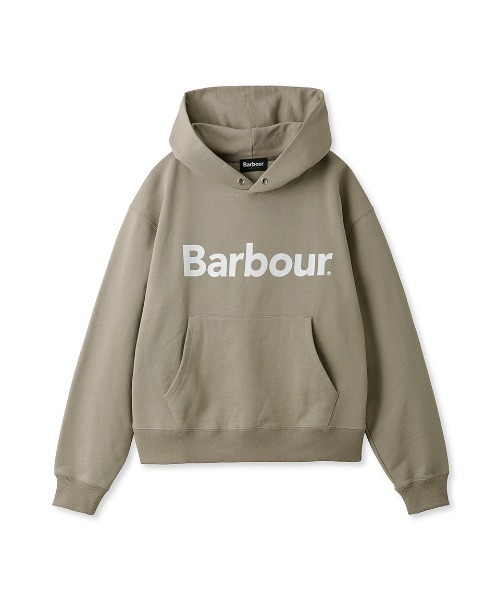 トレーナー スウェット JAPAN LIMITED” Barbour ロゴ クロップド スウェット フード パーカー（レディース） レディース