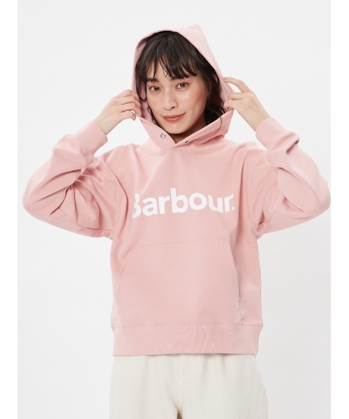 トレーナー スウェット JAPAN LIMITED” Barbour ロゴ クロップド スウェット フード パーカー（レディース） レディース Barbour トレーナー スウェット JAPAN LIMITED” ロゴ クロップド