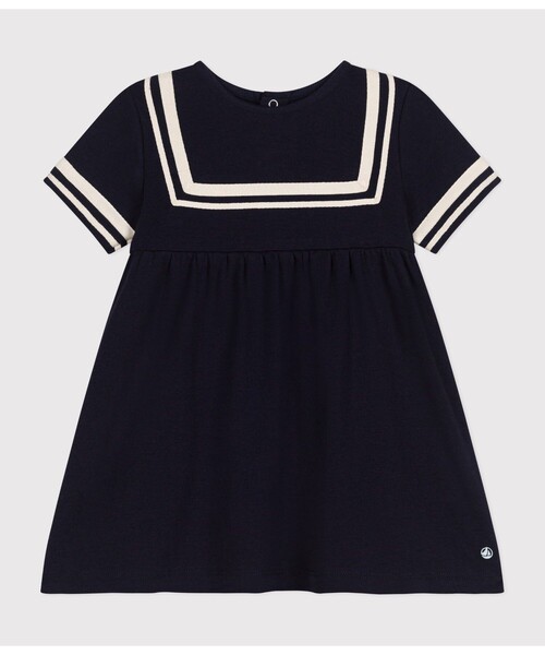 PETIT BATEAU ワンピース セーラーカラー半袖ワンピース キッズ