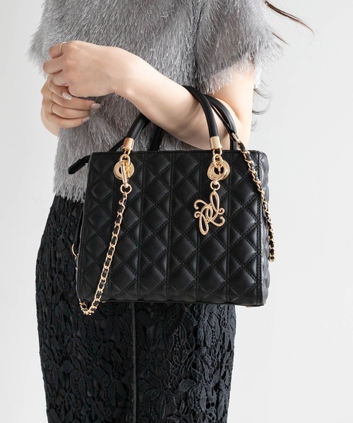 ✿*様 RANDA ブラック キルティング ハンドバッグ RANDA ハンドバッグ 2WAYキルティングミディバッグ : ZOZOTOWN