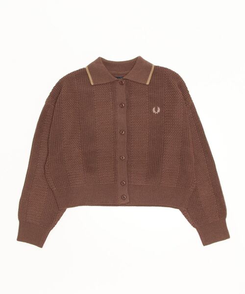 Ray BEAMS」 「FRED PERRY」ニットカーディガン ONE SIZE ブラウン  