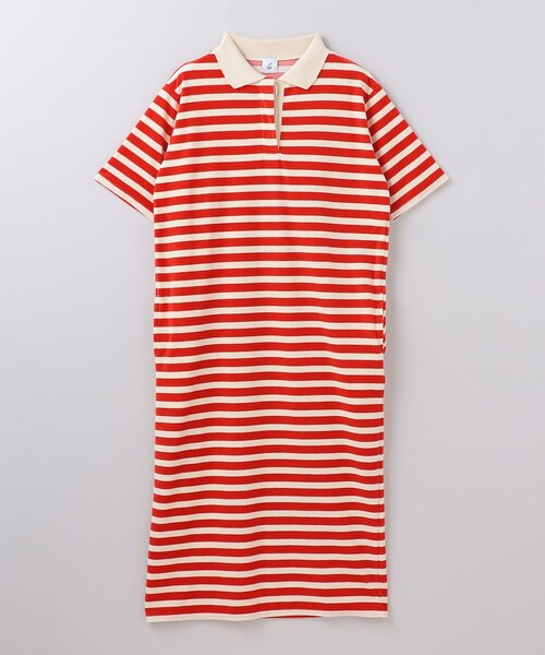 【新品未使用】＜6(ROKU)＞ベロア ボーダー ポロシャツ 6(ROKU)＞ベロア ボーダー ポロシャツ