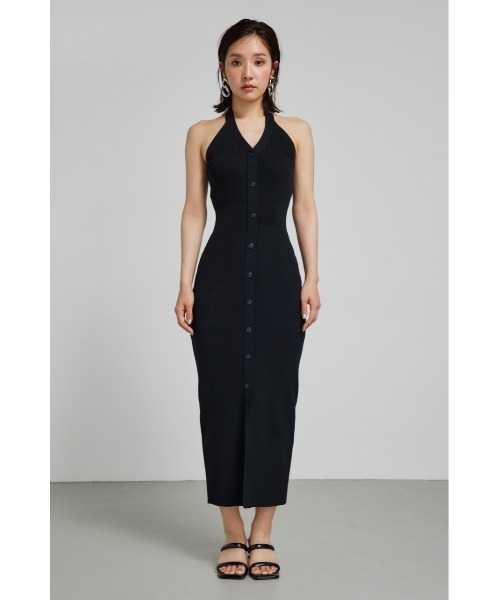 【rienda】新品、未使用ホルターネックワンピースSサイズ rienda ワンピース ホルターネックタイトニットワンピース 夏服 サマー