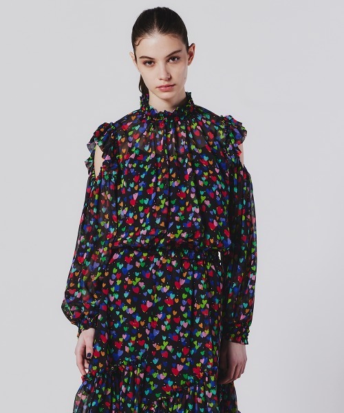 DOUBLE STANDARD CLOTHING シャツ ブラウス ハートプリント 