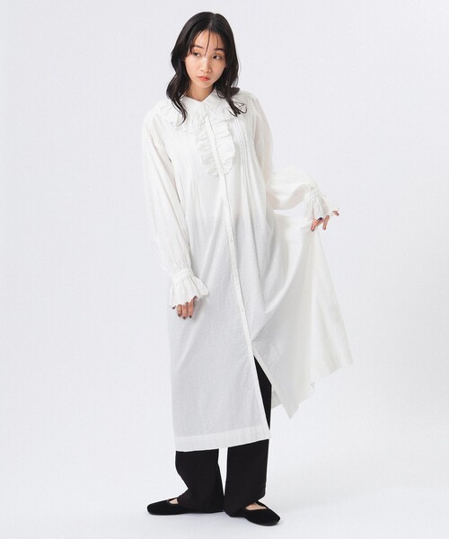 BEAMS BOY シャツワンピース ユーロ ヴィンテージ フリル ワンピース 