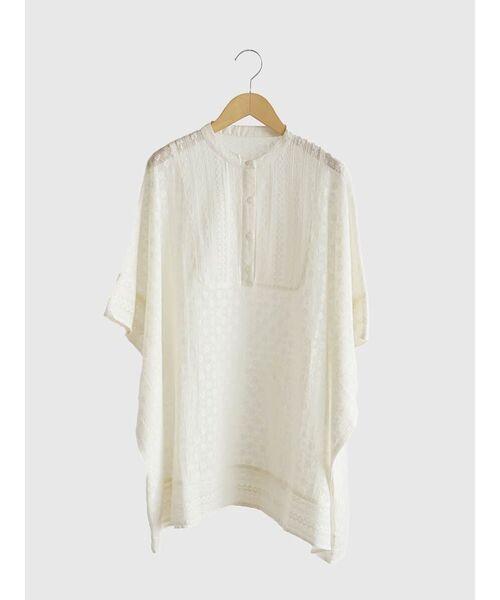ブラウス シャツ 半袖 Lace poncho レディース