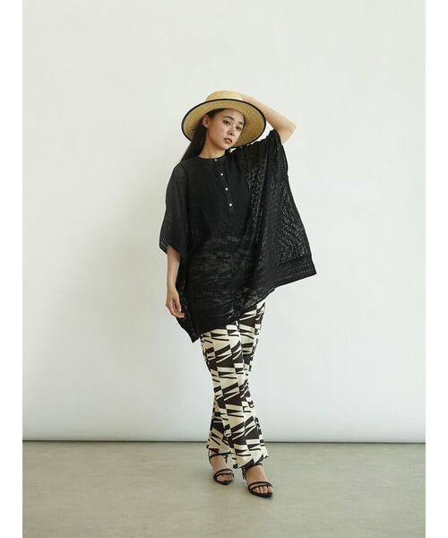 ブラウス シャツ 半袖 Lace poncho レディース