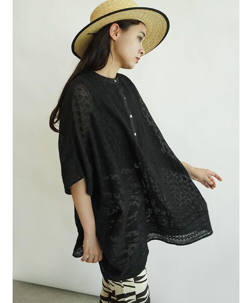 ブラウス シャツ 半袖 Lace poncho レディース