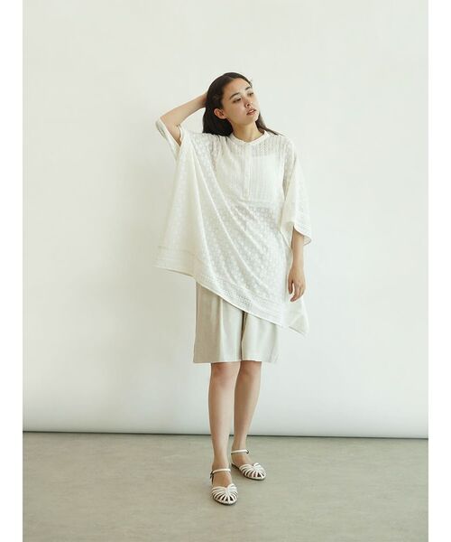 ブラウス シャツ 半袖 Lace poncho レディース