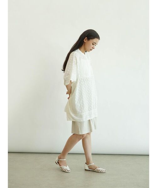 ブラウス シャツ 半袖 Lace poncho レディース