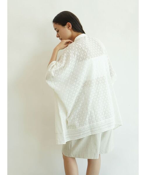 ブラウス シャツ 半袖 Lace poncho レディース
