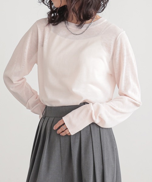 for/c ニット セーター 「新色追加」 クルーネックシアーニット