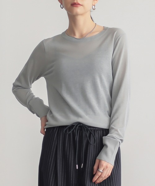 for/c ニット セーター 「新色追加」 クルーネックシアーニット