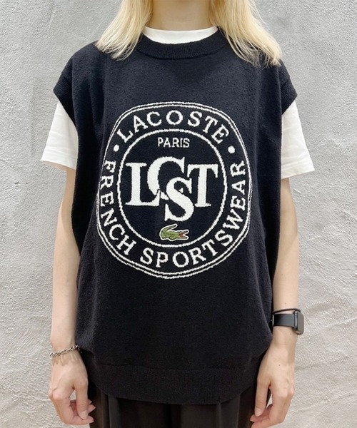 LACOSTE（ラコステ） ベスト ジレ ナイロン×コットンジャカードニット