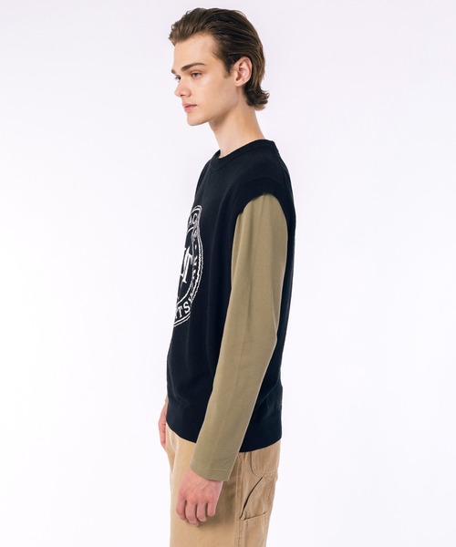LACOSTE（ラコステ） ベスト ジレ ナイロン×コットンジャカードニット