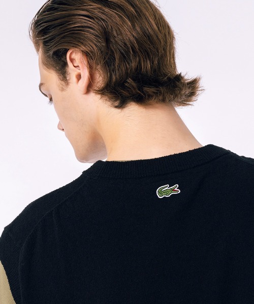 LACOSTE（ラコステ） ベスト ジレ ナイロン×コットンジャカードニット