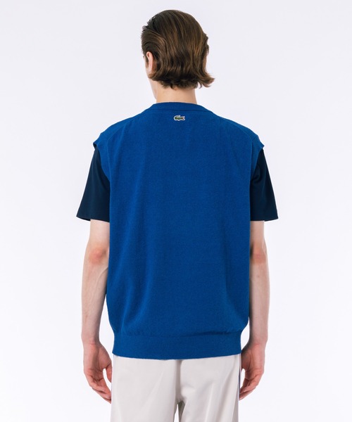 LACOSTE（ラコステ） ベスト ジレ ナイロン×コットンジャカードニット