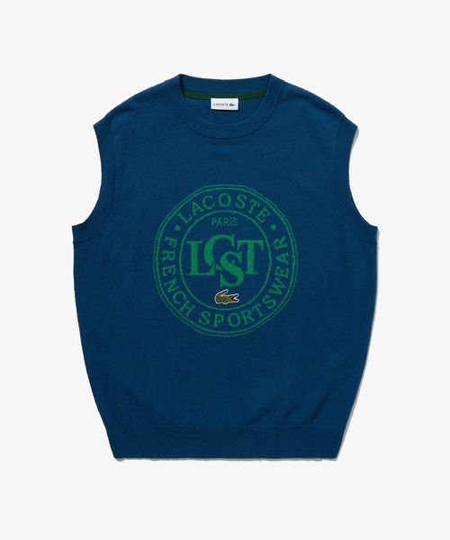 LACOSTE ベスト LACOSTE（ラコステ） ベスト ジレ ナイロン×コットンジャカードニット