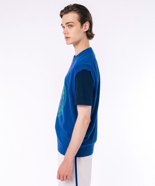 LACOSTE（ラコステ） ベスト ジレ ナイロン×コットンジャカードニット