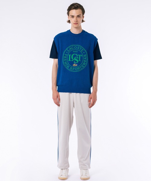 LACOSTE（ラコステ） ベスト ジレ ナイロン×コットンジャカードニット