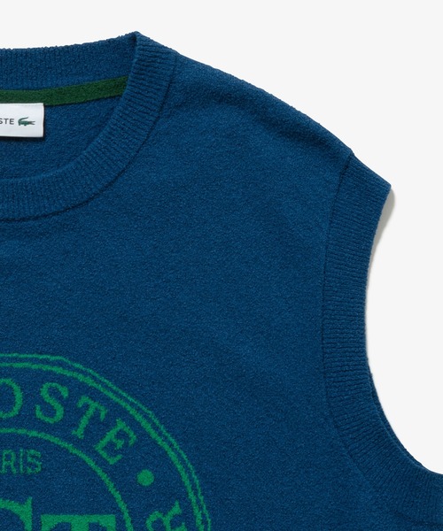 LACOSTE（ラコステ） ベスト ジレ ナイロン×コットンジャカードニット
