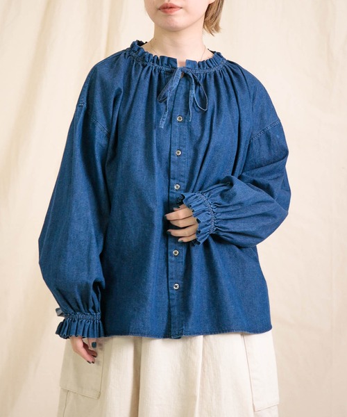 ブラウス シャツ 「Brocante / ブロカント」 5ozデニム レデューヴロンシャツ レディース
