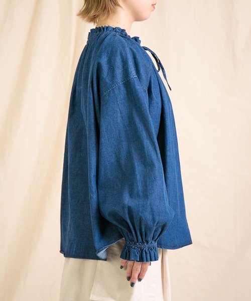ブラウス シャツ 「Brocante / ブロカント」 5ozデニム レデューヴロンシャツ レディース Brocante ブラウス シャツ 「Brocante / ブロカント」 5ozデニム