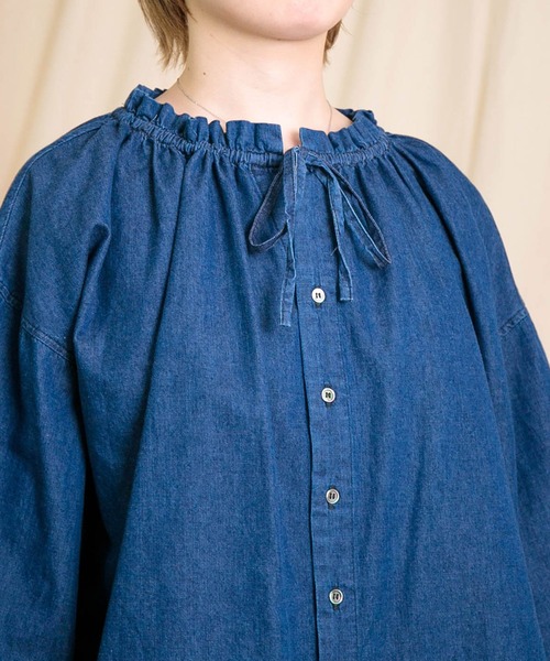 ブラウス シャツ 「Brocante / ブロカント」 5ozデニム レデューヴロンシャツ レディース Brocante ブラウス シャツ 「Brocante / ブロカント」 5ozデニム