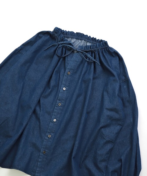 ブラウス シャツ 「Brocante / ブロカント」 5ozデニム フラールシャツ レディース Brocante ブラウス シャツ 「Brocante / ブロカント」 5ozデニム