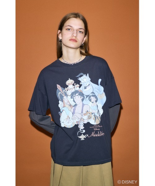 海外ディズニー Disney ロングTシャツ Disney SERIES CREATED by MOUSSY tシャツ MD OT LAYERED ロング