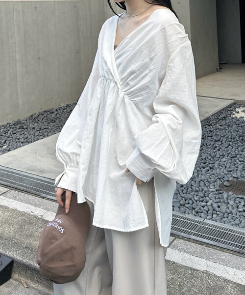 【Oggi・MORE 2018年4月号掲載】2wayカシュクールブラウス Bonjour Sagan（ボンジュールサガン） ブラウス シャツ 前後2WAY