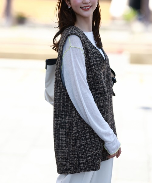 ベスト ジレ Tuche/トゥシェ ハレの日style ミックスツイード ベスト レディース Tuche ベスト ジレ Tuche/トゥシェ ハレの日style ミックス