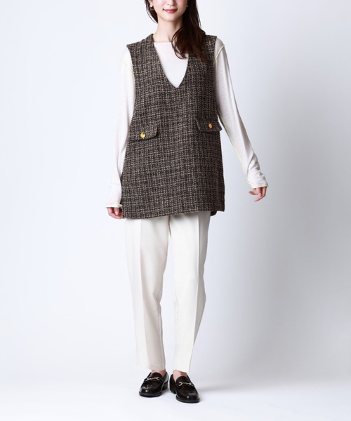ベスト ジレ Tuche/トゥシェ ハレの日style ミックスツイード ベスト レディース Tuche ベスト ジレ Tuche/トゥシェ ハレの日style ミックス