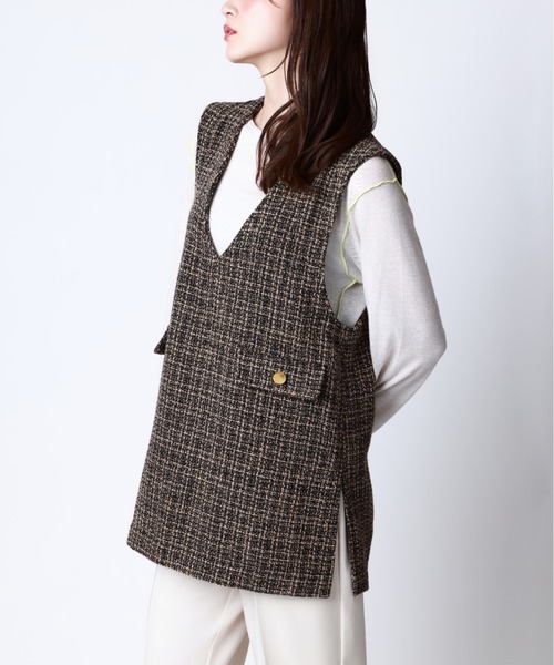 ツイードジレベスト Tuche ベスト ジレ Tuche/トゥシェ ハレの日style ミックス