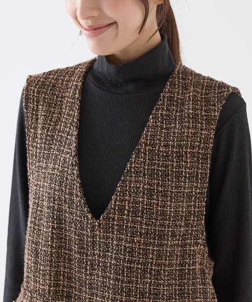 ベスト ジレ Tuche/トゥシェ ハレの日style ミックスツイード ベスト レディース Tuche ベスト ジレ Tuche/トゥシェ ハレの日style ミックス