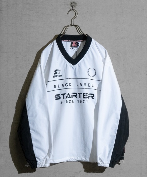 「t」「STARTER BLACK LABEL」ナイロンワッシャー切替 ゲームデザイン プルオーバー レディース STARTER BLACK LABEL 「t」「STARTER LABEL」ナイロンワッシャー