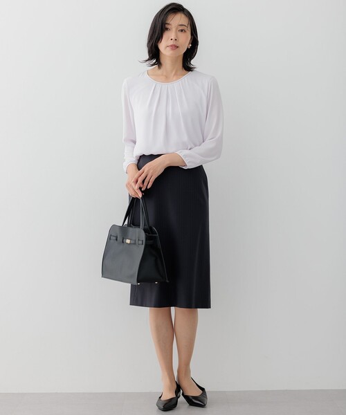 tシャツ 「洗える」シルキーデシン ボールチェーン カットソー レディース 23区 tシャツ 「洗える」シルキーデシン ボールチェーン
